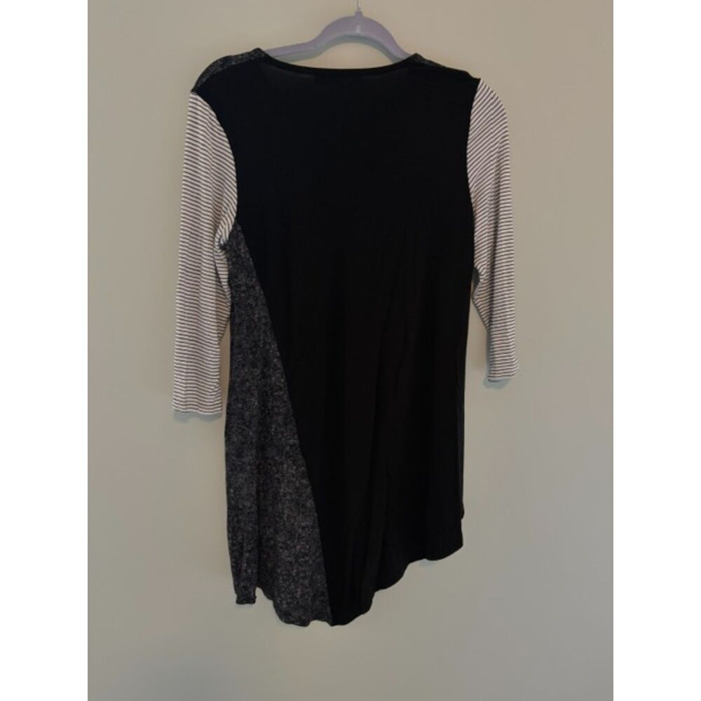 Alembika Lagenlook 2 Tone Tunic Size 1 Black Gray Yellow (Small) - Picture 5 of 6